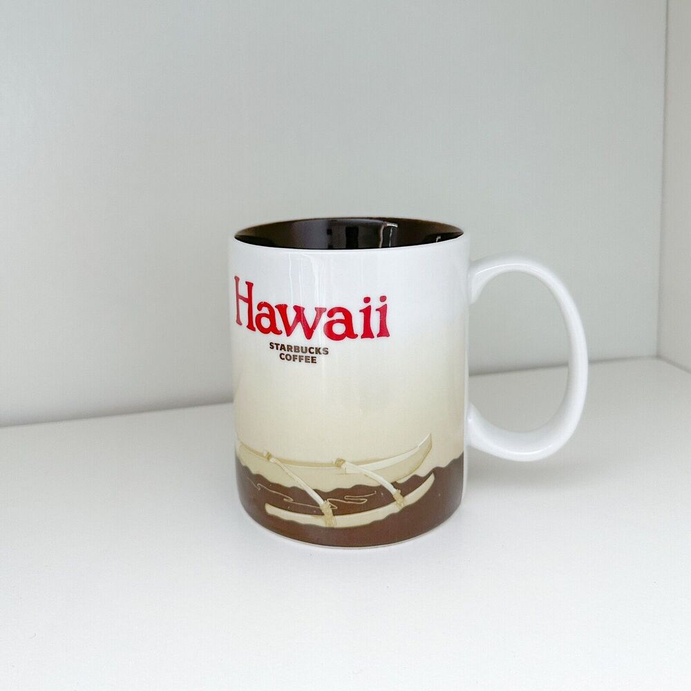 Starbucks Hawaii Palm Boat Island Cup Coffee Mug Collector Icon Series 16oz